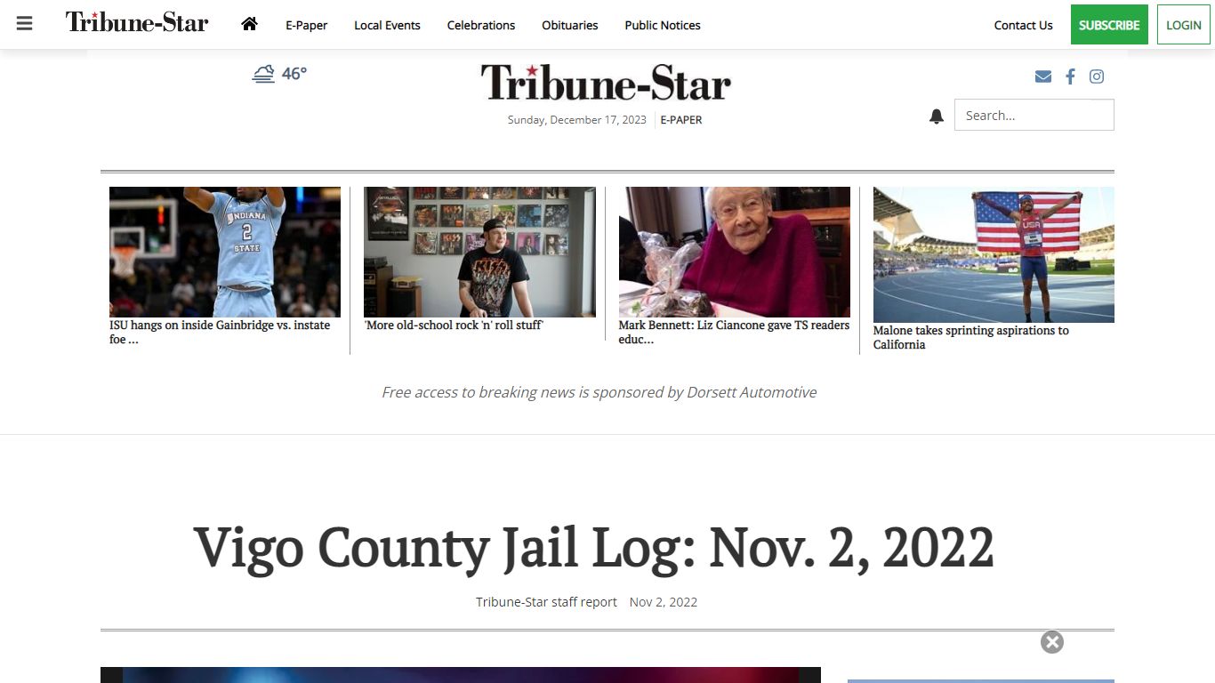 Vigo County Jail Log: Nov. 2, 2022 | Arrest Reports | tribstar.com